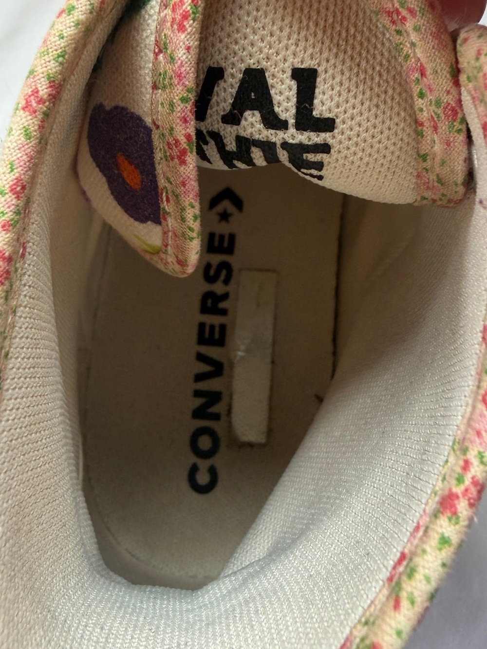 Converse Cream High-Top Sneakers with Multicolor Fruit & Floral Print - Picture 3 of 5